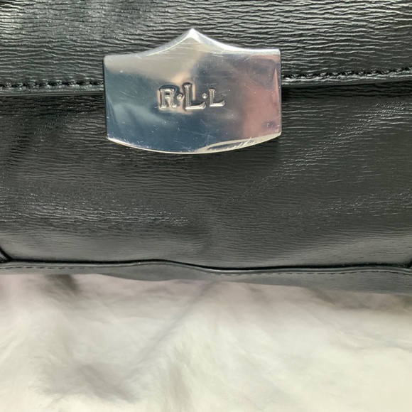 Lauren Ralph Lauren Black Leather Satchel Bag - Picture 6 of 10